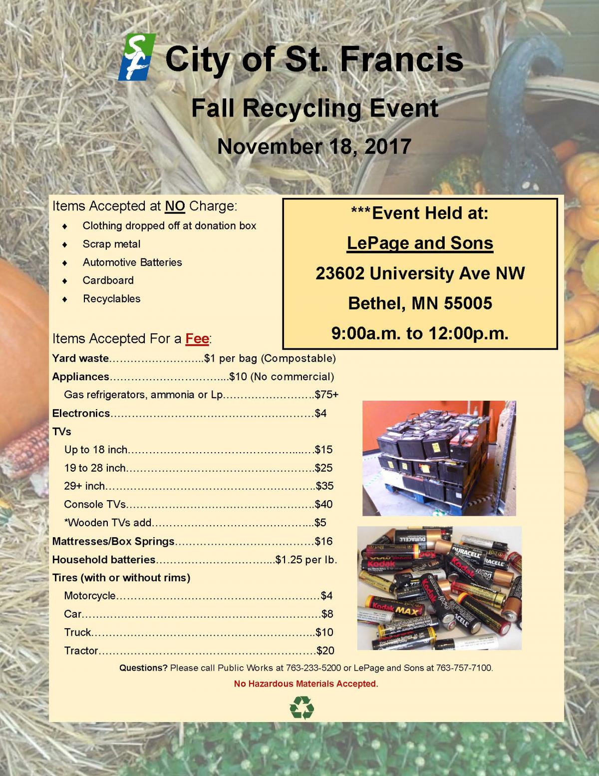 November Recycling Event